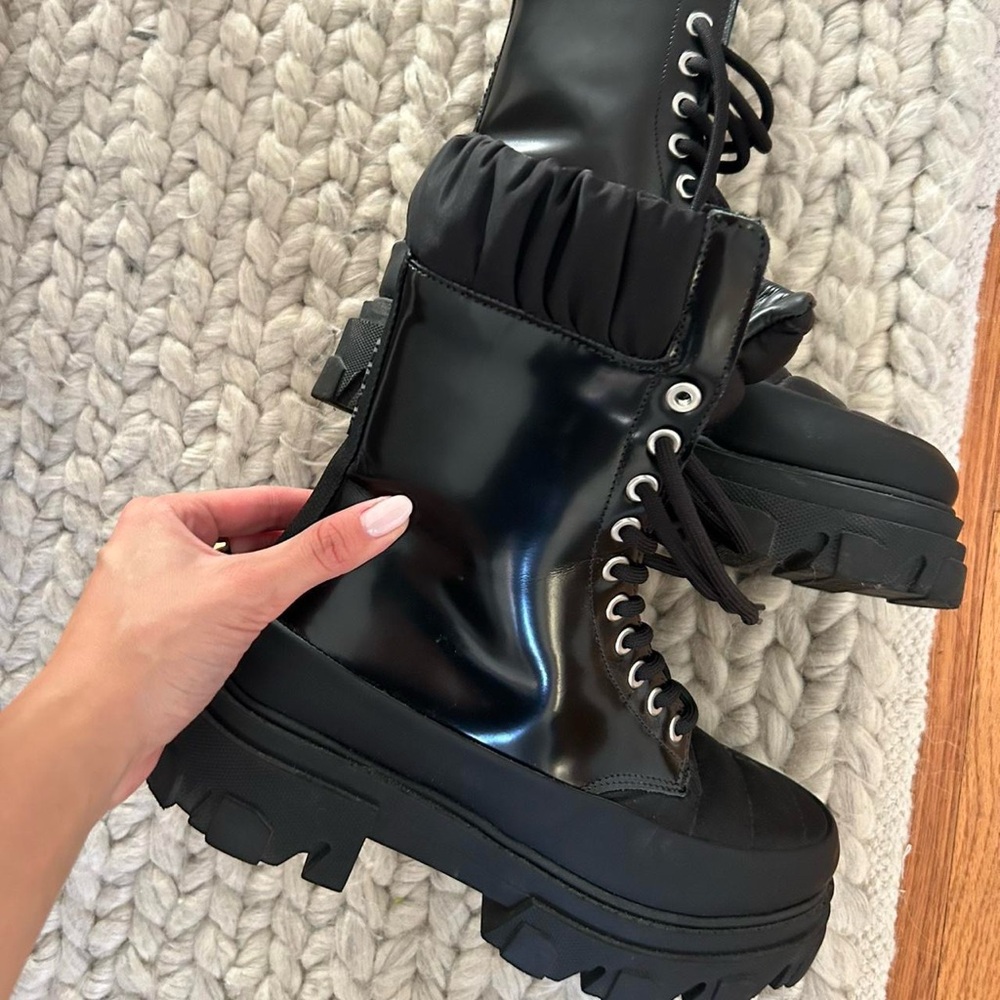 GANNI black combat boots